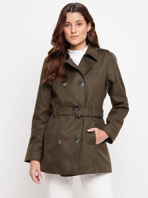 latin quarters dark olive regular fit coat