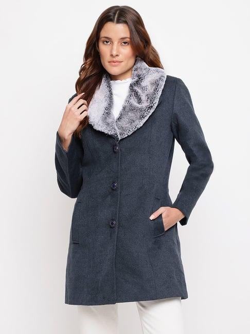 latin quarters navy textured coat