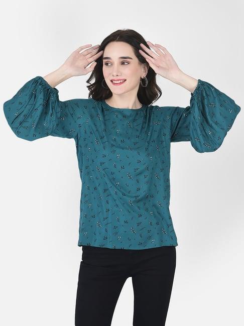 crimsoune club green floral print top