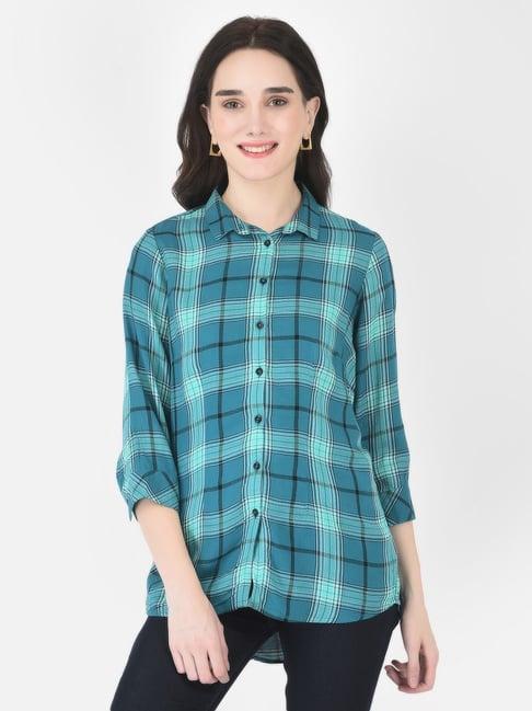 crimsoune club blue chequered shirt