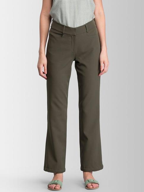 fablestreet olive green high rise pants