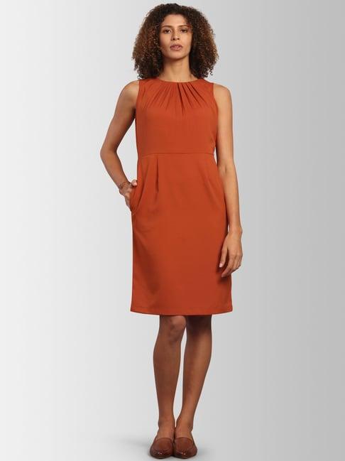 fablestreet rust sleeveless shift dress