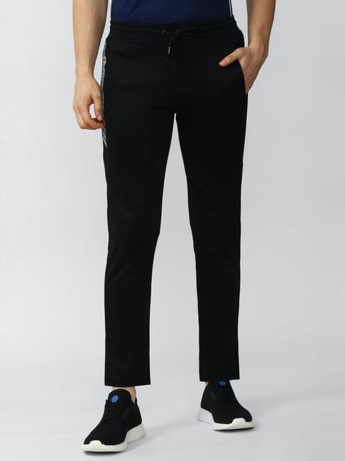 peter england black slim fit track pants