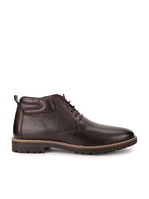 bata men's brown derby boots