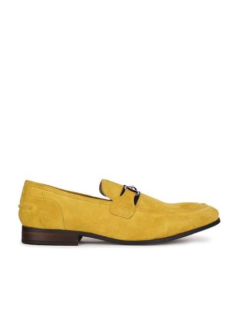 hush puppies by bata men's yellow casual loafers