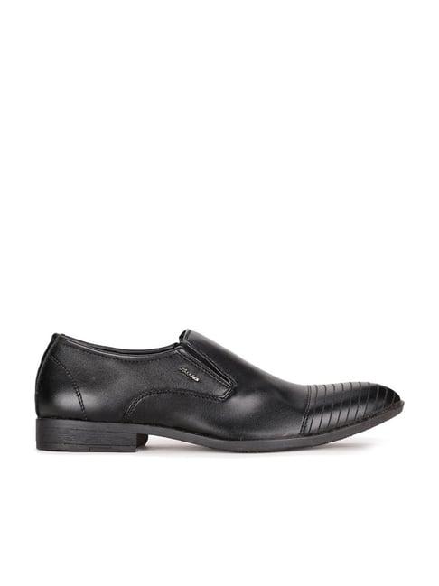 bata men's black formal loafers