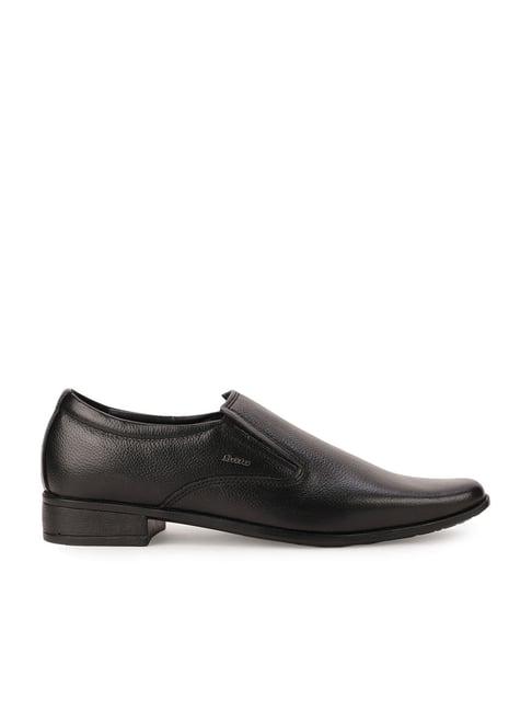 bata men's black formal loafers