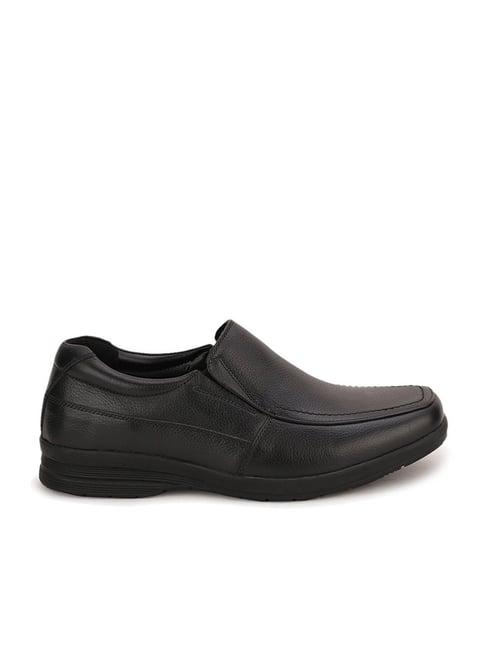 bata men's black formal loafers