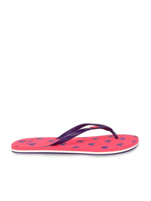 disney by bata women's purple flip flops