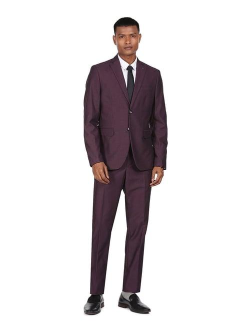 arrow purple regular fit two piece suit