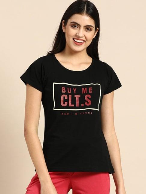 clt.s black printed t-shirt