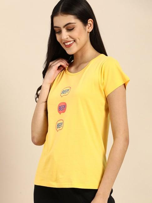 clt.s yellow printed t-shirt