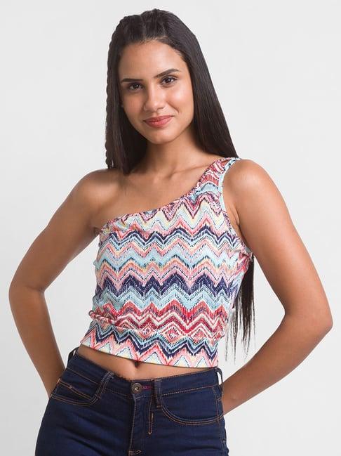 globus multicolor printed crop top