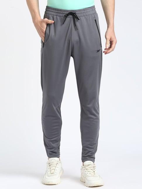 reebok grey regular fit track pants