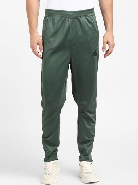 adidas green regular fit track pants