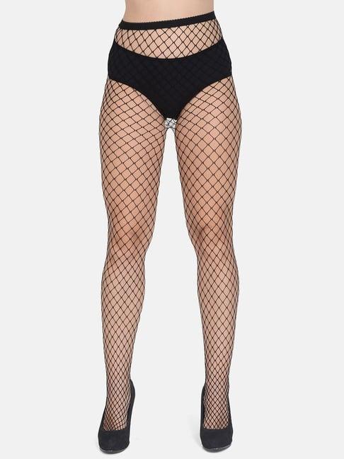 mod & shy black fishnet design stockings