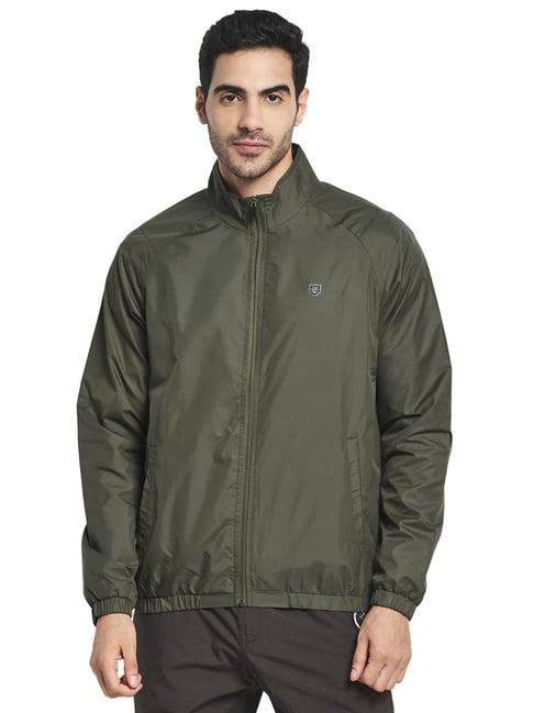 mettle olive full sleeves high neck jacket