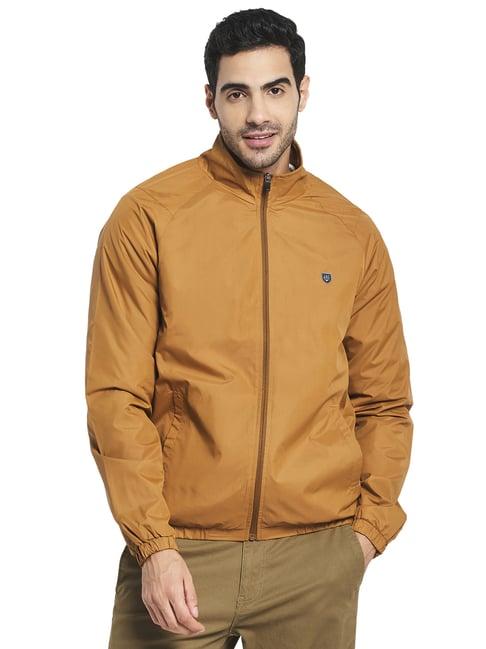 mettle brown full sleeves high neck jacket