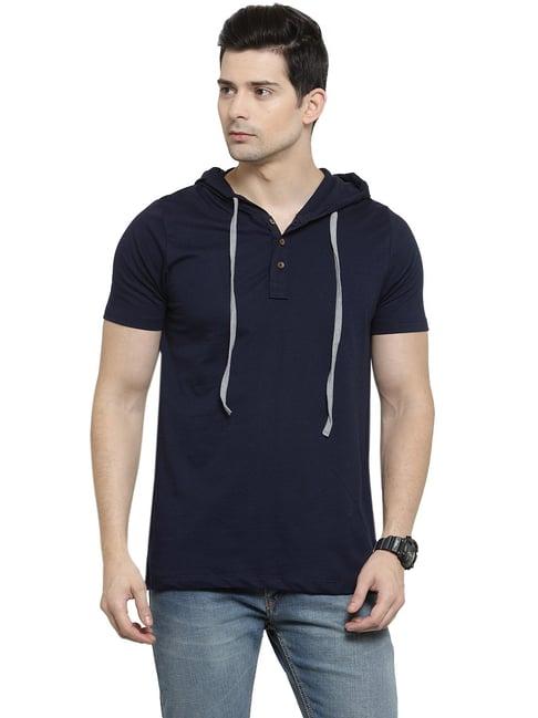 kalt navy hooded t-shirt