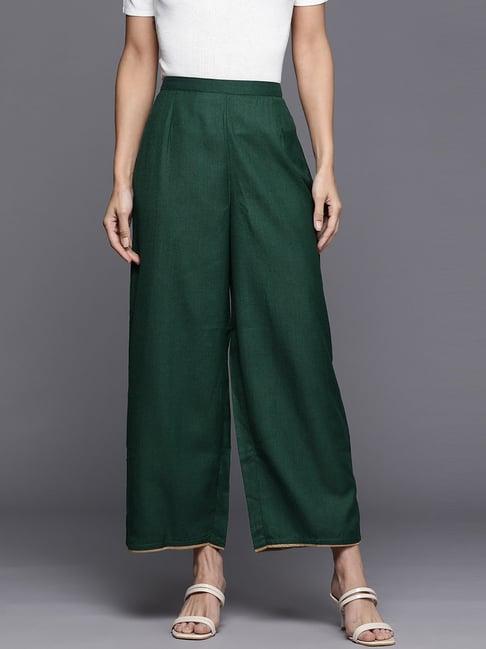 indo era green cotton palazzos