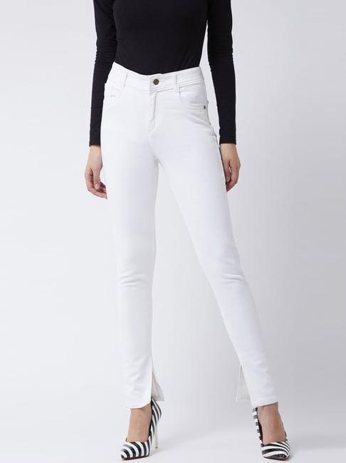 miss chase white skinny fit mid rise jeans