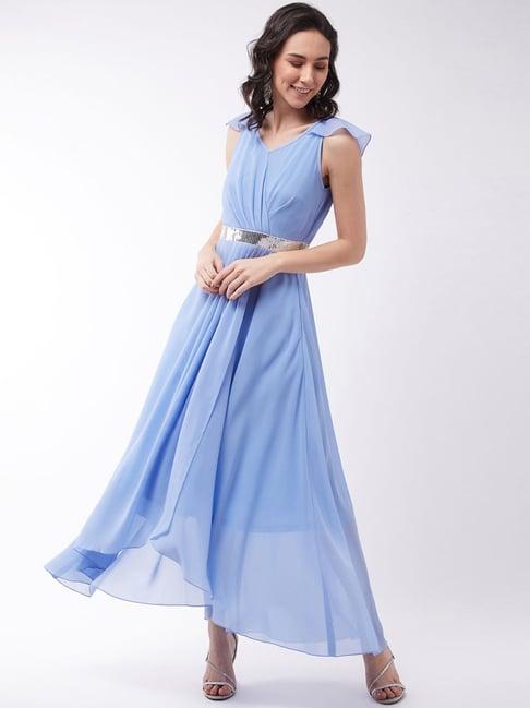 miss chase powder blue embellished maxi dress