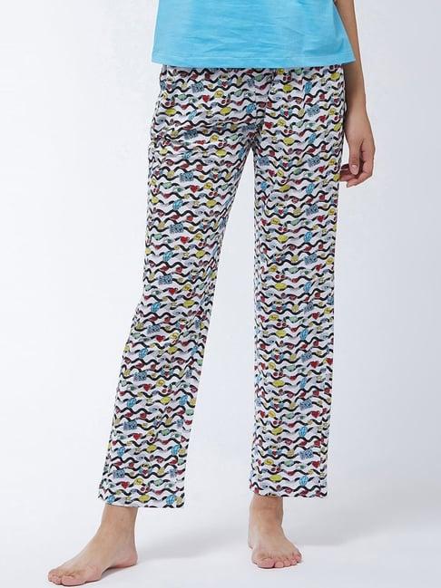 miss chase multicolored cotton printed pyjamas