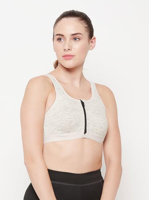 clovia grey non wired non padded sports bra