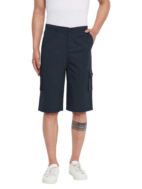 hypernation navy regular fit cargo shorts