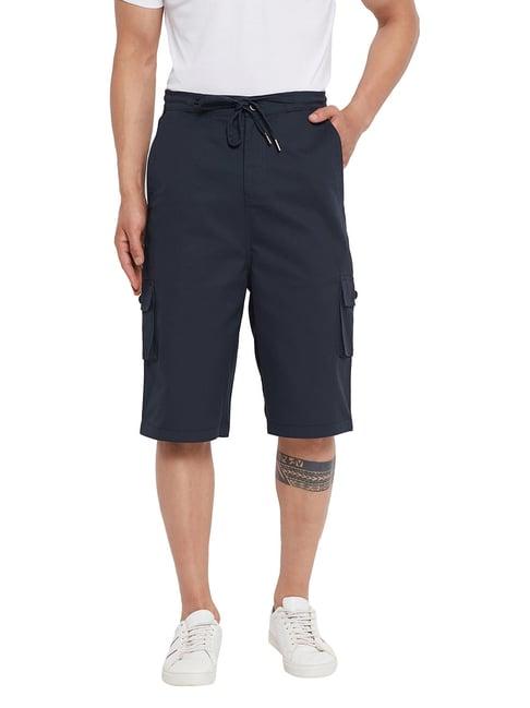 hypernation navy regular fit cargo shorts