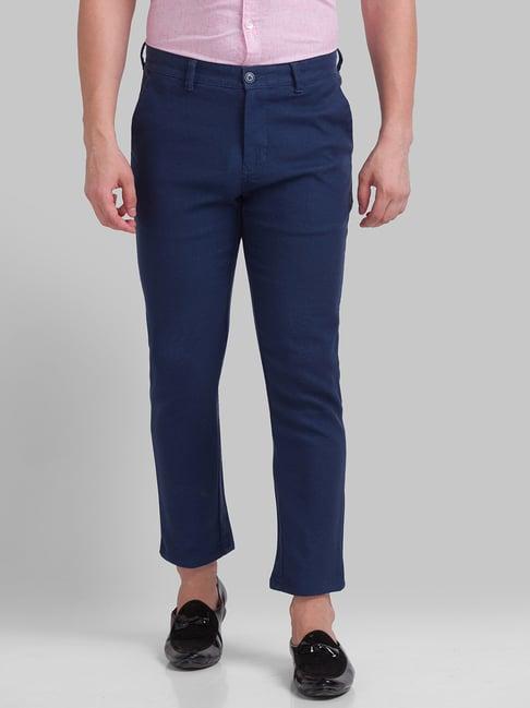 parx navy super slim fit trousers