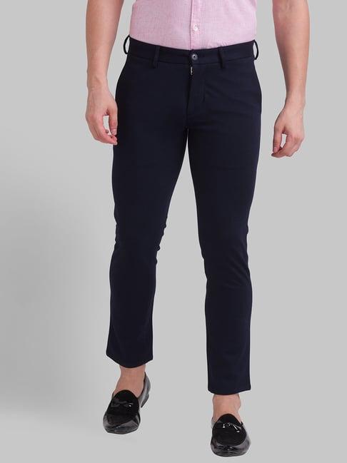 parx navy super slim fit trousers