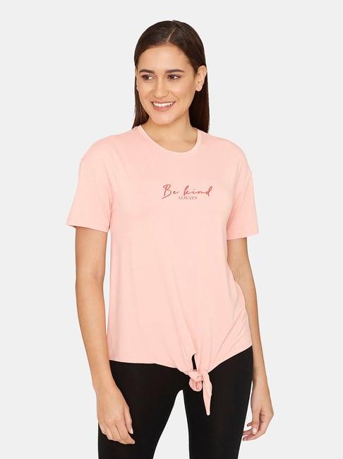 zivame pink round neck top