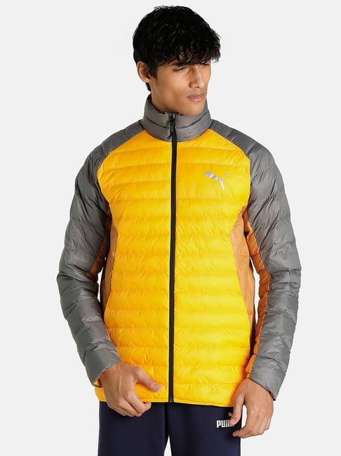 puma yellow & grey full sleeves high neck jacket