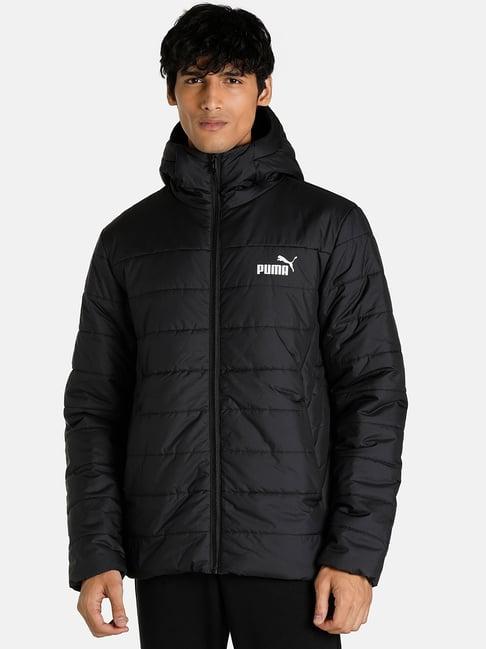 puma black full sleeves hooded jacket