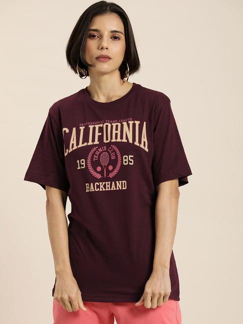 dillinger maroon printed t-shirt