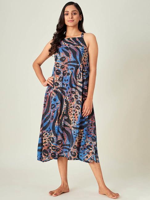 the kaftan company multicolor printed night dress