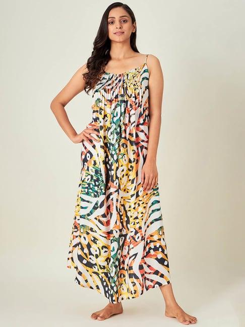 the kaftan company multicolor printed night dress