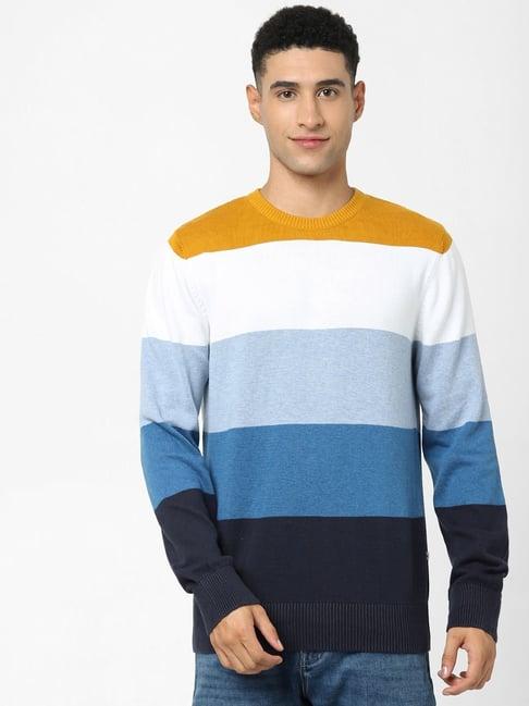 celio* multi cotton regular fit colour block sweaters