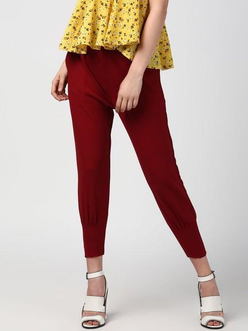 stylestone maroon mid rise pants