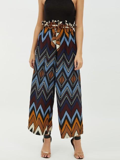 stylestone black printed palazzos