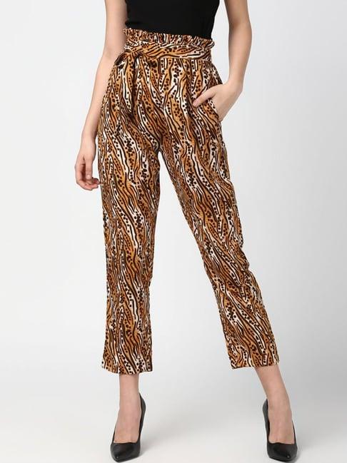 stylestone brown animal print pants