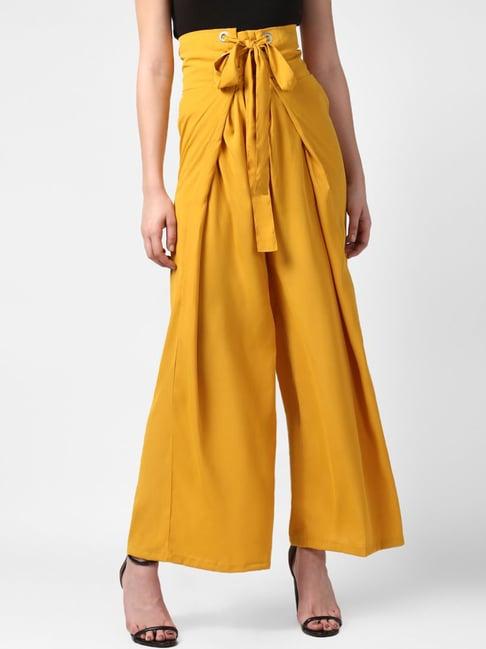 stylestone yellow mid rise palazzos