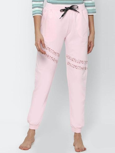 allen solly pink cotton mid rise track pants