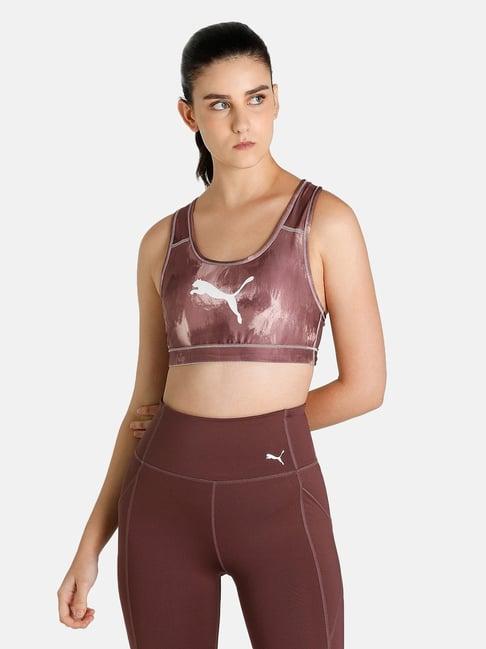 puma purple logo sports bra