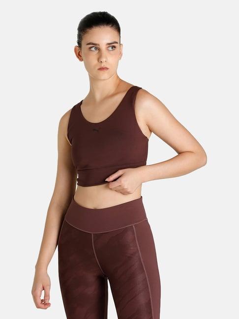 puma brown sports bra