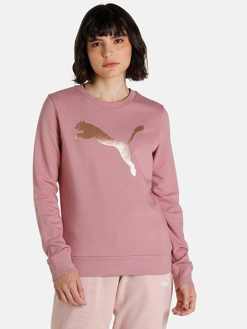 puma purple cotton logo sweatshirt