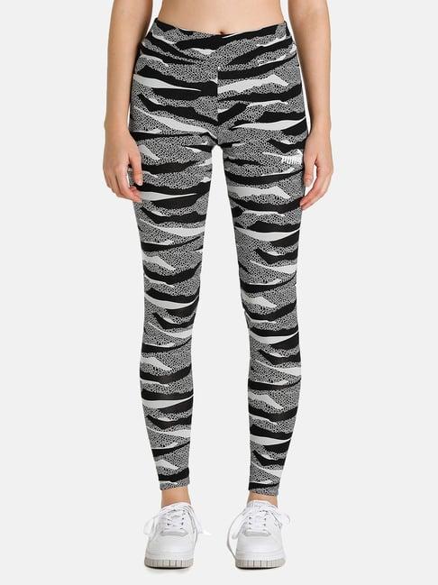 puma black cotton animal print leggings