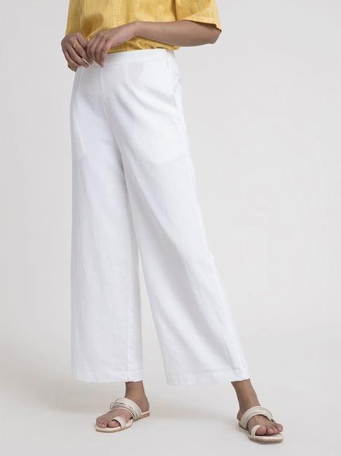 pink fort white cotton pants