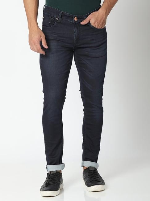 spykar navy super slim fit jeans